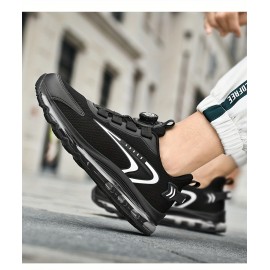 Men's Rotary Buckle Sneakers With Air Cushion - Athletic Shoes - Shock-absorbing And Breathable - Running Basketball Workout Gym