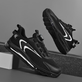 Men's Rotary Buckle Sneakers With Air Cushion - Athletic Shoes - Shock-absorbing And Breathable - Running Basketball Workout Gym