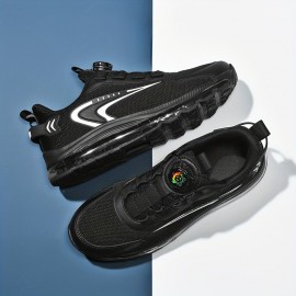 Men's Rotary Buckle Sneakers With Air Cushion - Athletic Shoes - Shock-absorbing And Breathable - Running Basketball Workout Gym