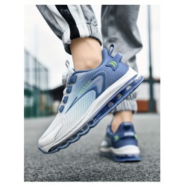 Men's Rotary Buckle Sneakers With Air Cushion - Athletic Shoes - Shock-absorbing And Breathable - Running Basketball Workout Gym