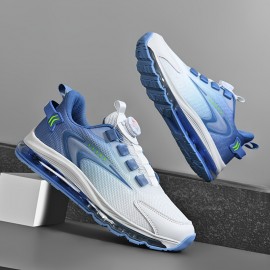 Men's Rotary Buckle Sneakers With Air Cushion - Athletic Shoes - Shock-absorbing And Breathable - Running Basketball Workout Gym