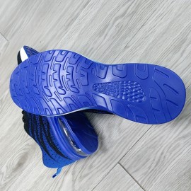 Mens Fashion Stripe Casual Running Shoes - Breathable Mesh Upper, Lightweight PU Sole, Air Cushioned, Lace-Up Closure - Ideal for Everyday Fitness and Outdoor Activities