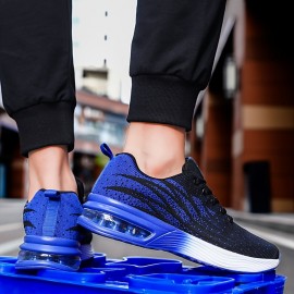 Mens Fashion Stripe Casual Running Shoes - Breathable Mesh Upper, Lightweight PU Sole, Air Cushioned, Lace-Up Closure - Ideal for Everyday Fitness and Outdoor Activities