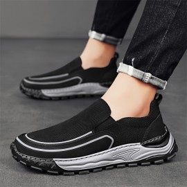 Men'S Breathable Mesh Slip-On Sneakers - Casual & Sporty, Lightweight Canvas Shoes For Everyday Wear