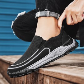 Men'S Breathable Mesh Slip-On Sneakers - Casual & Sporty, Lightweight Canvas Shoes For Everyday Wear