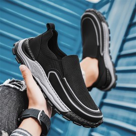 Men'S Breathable Mesh Slip-On Sneakers - Casual & Sporty, Lightweight Canvas Shoes For Everyday Wear