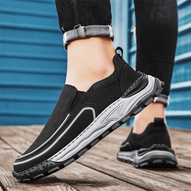 Men'S Breathable Mesh Slip-On Sneakers - Casual & Sporty, Lightweight Canvas Shoes For Everyday Wear