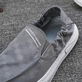 Men's Solid Slip On Loafer Shoes, Comfy Non Slip Breathable Casual Shoes For Men's Outdoor Walking Trekking Activities