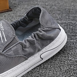 Men's Solid Slip On Loafer Shoes, Comfy Non Slip Breathable Casual Shoes For Men's Outdoor Walking Trekking Activities