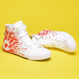 Men's Fashion High-top Canvas Shoes, Breathable Lace-up Classic Casual Walking Shoes For Outdoor, Spring Summer And Autumn