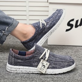 New Men's Casual Canvas Shoes, Fashionable And Versatile Soft-soled Walking Shoes, Lace-up Lightweight And Breathable Low-top Casual Shoes