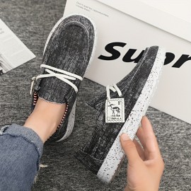 New Men's Casual Canvas Shoes, Fashionable And Versatile Soft-soled Walking Shoes, Lace-up Lightweight And Breathable Low-top Casual Shoes