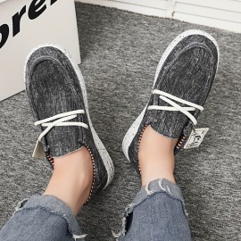 New Men's Casual Canvas Shoes, Fashionable And Versatile Soft-soled Walking Shoes, Lace-up Lightweight And Breathable Low-top Casual Shoes