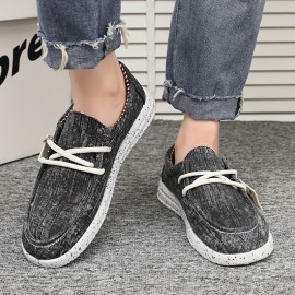 New Men's Casual Canvas Shoes, Fashionable And Versatile Soft-soled Walking Shoes, Lace-up Lightweight And Breathable Low-top Casual Shoes