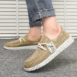 New Men's Casual Canvas Shoes, Fashionable And Versatile Soft-soled Walking Shoes, Lace-up Lightweight And Breathable Low-top Casual Shoes