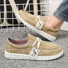 New Men's Casual Canvas Shoes, Fashionable And Versatile Soft-soled Walking Shoes, Lace-up Lightweight And Breathable Low-top Casual Shoes