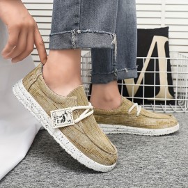 New Men's Casual Canvas Shoes, Fashionable And Versatile Soft-soled Walking Shoes, Lace-up Lightweight And Breathable Low-top Casual Shoes