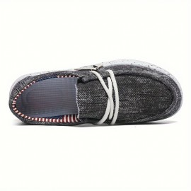 New Men's Casual Canvas Shoes, Fashionable And Versatile Soft-soled Walking Shoes, Lace-up Lightweight And Breathable Low-top Casual Shoes