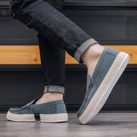 Men's Trendy Slip On Solid Loafer Shoes, Comfy Non Slip Casual Soft Sole Sneakers For Men's Outdoor Activities