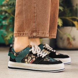 Men's Street Style Color Block Low Top Skateboard Shoes, Comfy Non Slip Casual Platform Sneakers For Men's Outdoor Activities