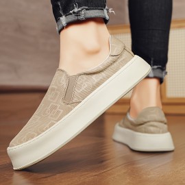 Men's Solid Platform Shoes Slip On Low Top Casual Activities Outdoor Walking Hiking Traveling, All Seasons