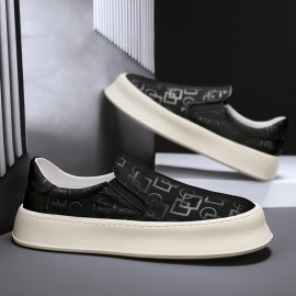 Men's Solid Platform Shoes Slip On Low Top Casual Activities Outdoor Walking Hiking Traveling, All Seasons