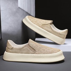 Men's Solid Platform Shoes Slip On Low Top Casual Activities Outdoor Walking Hiking Traveling, All Seasons
