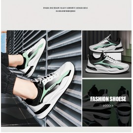 Men's Trendy Color Block Soft Sole Running Shoes, Comfy Non Slip Durable & Breathable Sneakers For Men's Outdoor Activities
