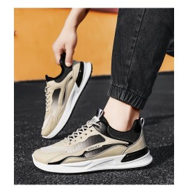 Men's Trendy Color Block Soft Sole Running Shoes, Comfy Non Slip Durable & Breathable Sneakers For Men's Outdoor Activities