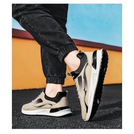 Men's Trendy Color Block Soft Sole Running Shoes, Comfy Non Slip Durable & Breathable Sneakers For Men's Outdoor Activities