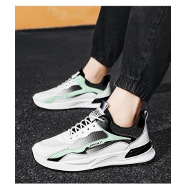 Men's Trendy Color Block Soft Sole Running Shoes, Comfy Non Slip Durable & Breathable Sneakers For Men's Outdoor Activities