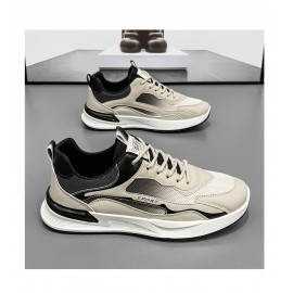 Men's Trendy Color Block Soft Sole Running Shoes, Comfy Non Slip Durable & Breathable Sneakers For Men's Outdoor Activities