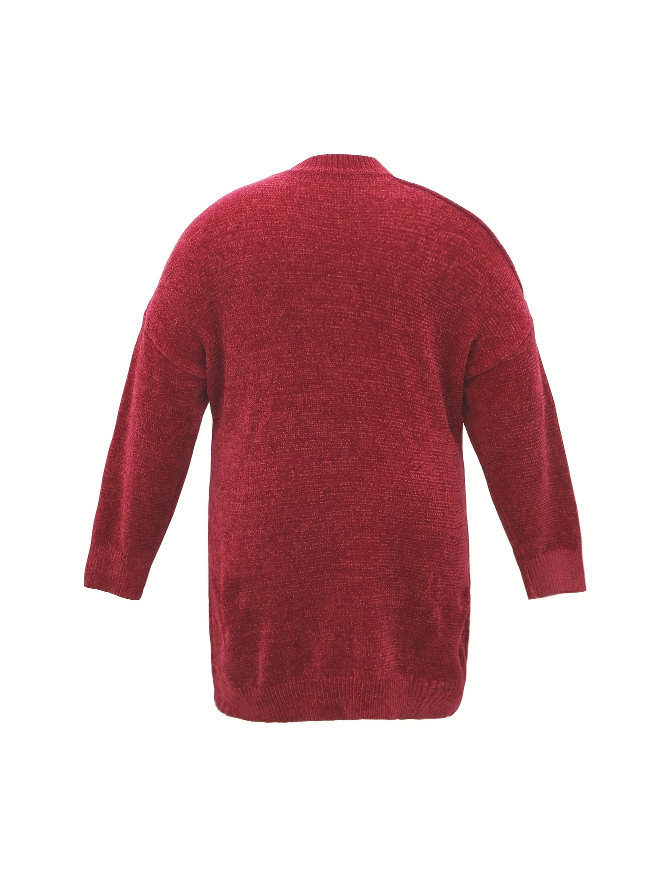 plus size casual sweater dress womens plus solid long sleeve cut out mini sweater dress details 3