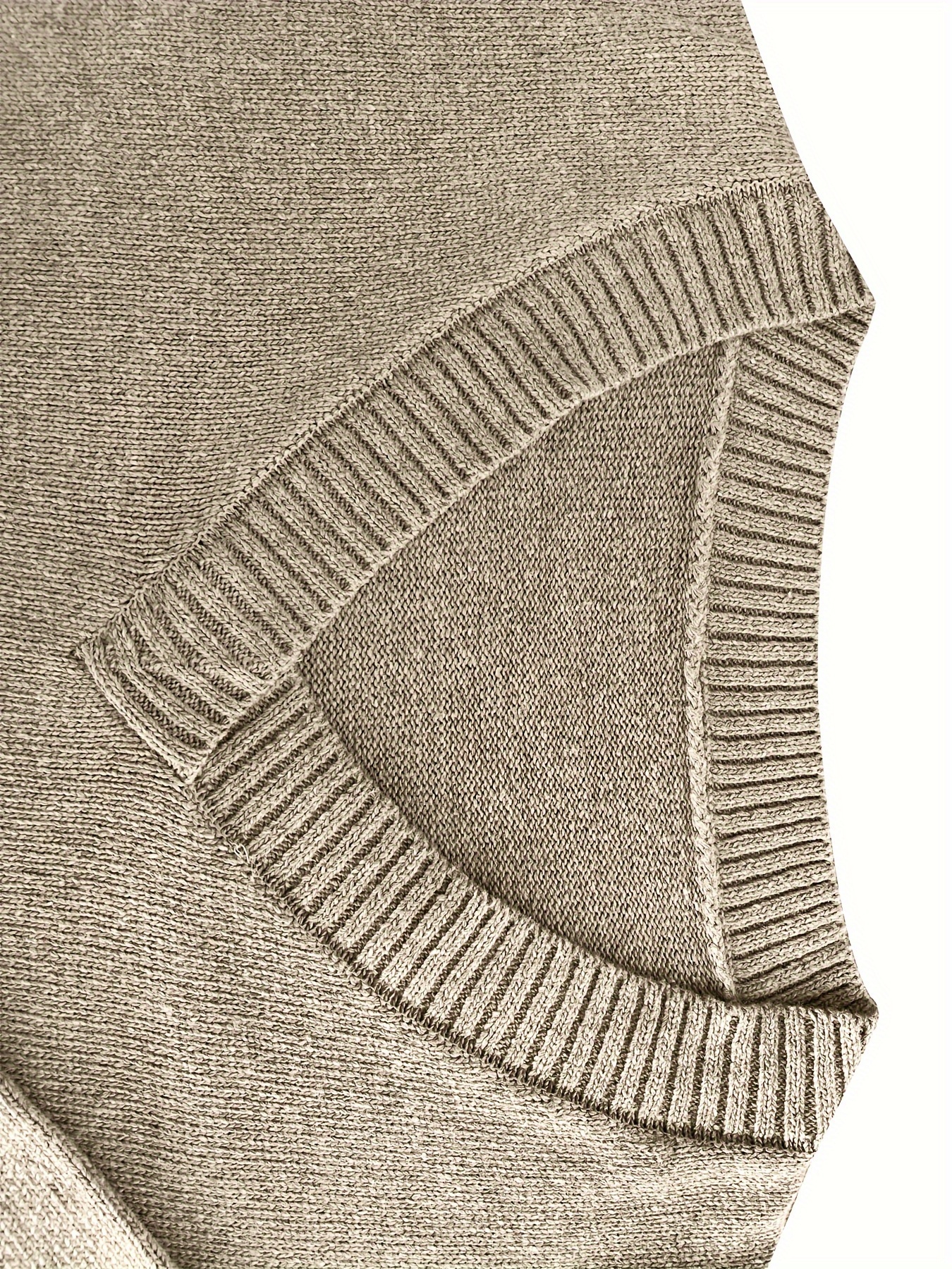 plus size solid drop shoulder v neck sweater casual long sleeve sweater for fall winter womens plus size clothing details 3