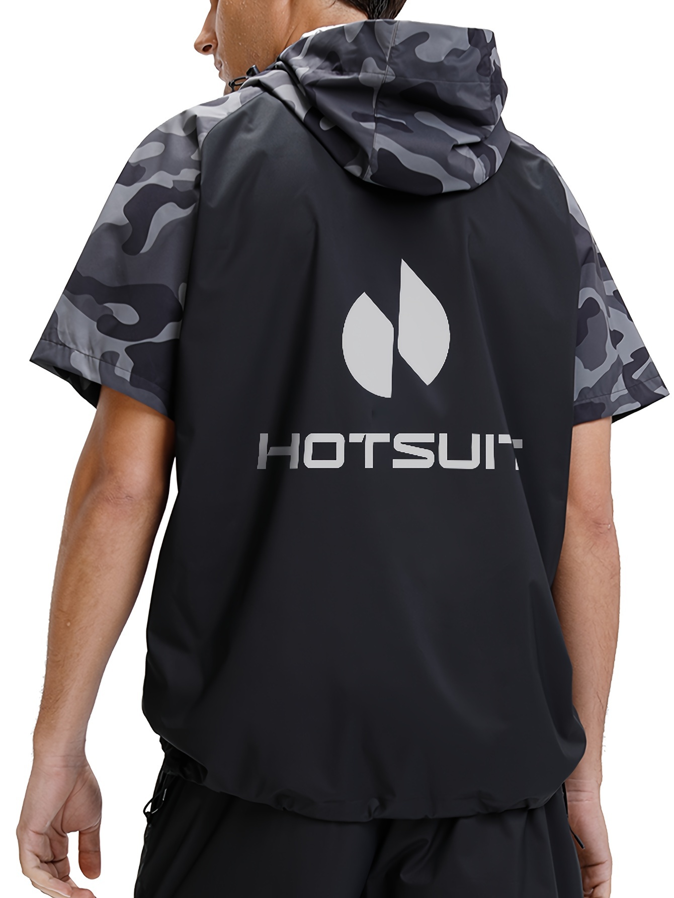   mens sauna jacket short sleeve zipper sweat workout boxing shirts details 0