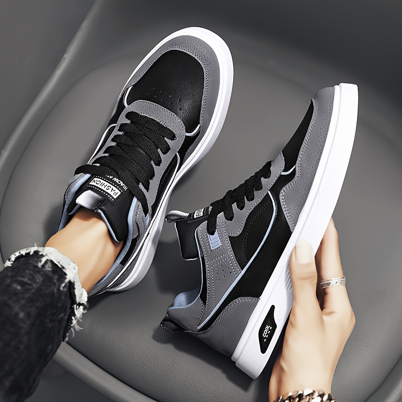 Mens Trendy Color Block Low Top Skateboard Shoes Comfy Non Slip Durable Casual Walking Shoes For Mens Outdoor Activities Summer Men s Shoes Temu details 2