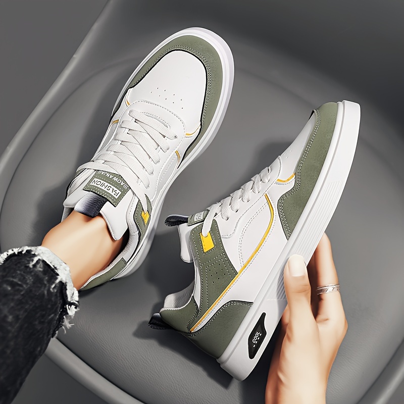 Mens Trendy Color Block Low Top Skateboard Shoes Comfy Non Slip Durable Casual Walking Shoes For Mens Outdoor Activities Summer Men s Shoes Temu details 8
