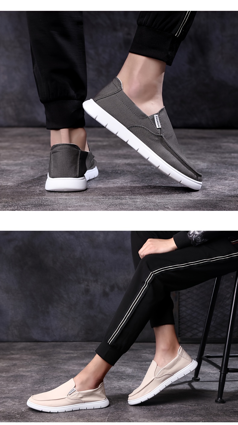 Mens Slip On Canvas Sneakers Casual No Tie Loafers With Soft Sole For Spring Summer Men s Shoes Temu details 0