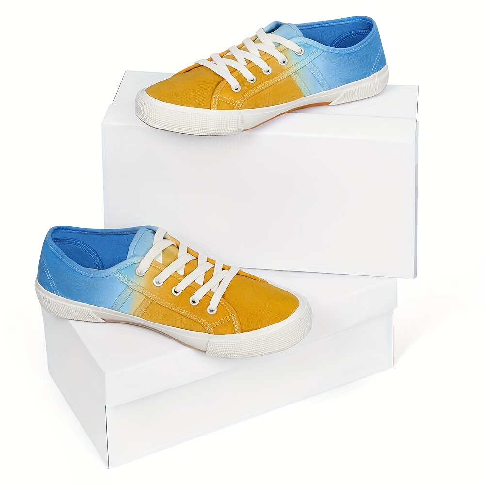 Mens Low Top Shoes Canvas Shoes Yellow Blue Gradient Color Slip On Shoes Canvas Breathable Platform Casual Sneakers Us 9 14 Men s Shoes Temu details 2